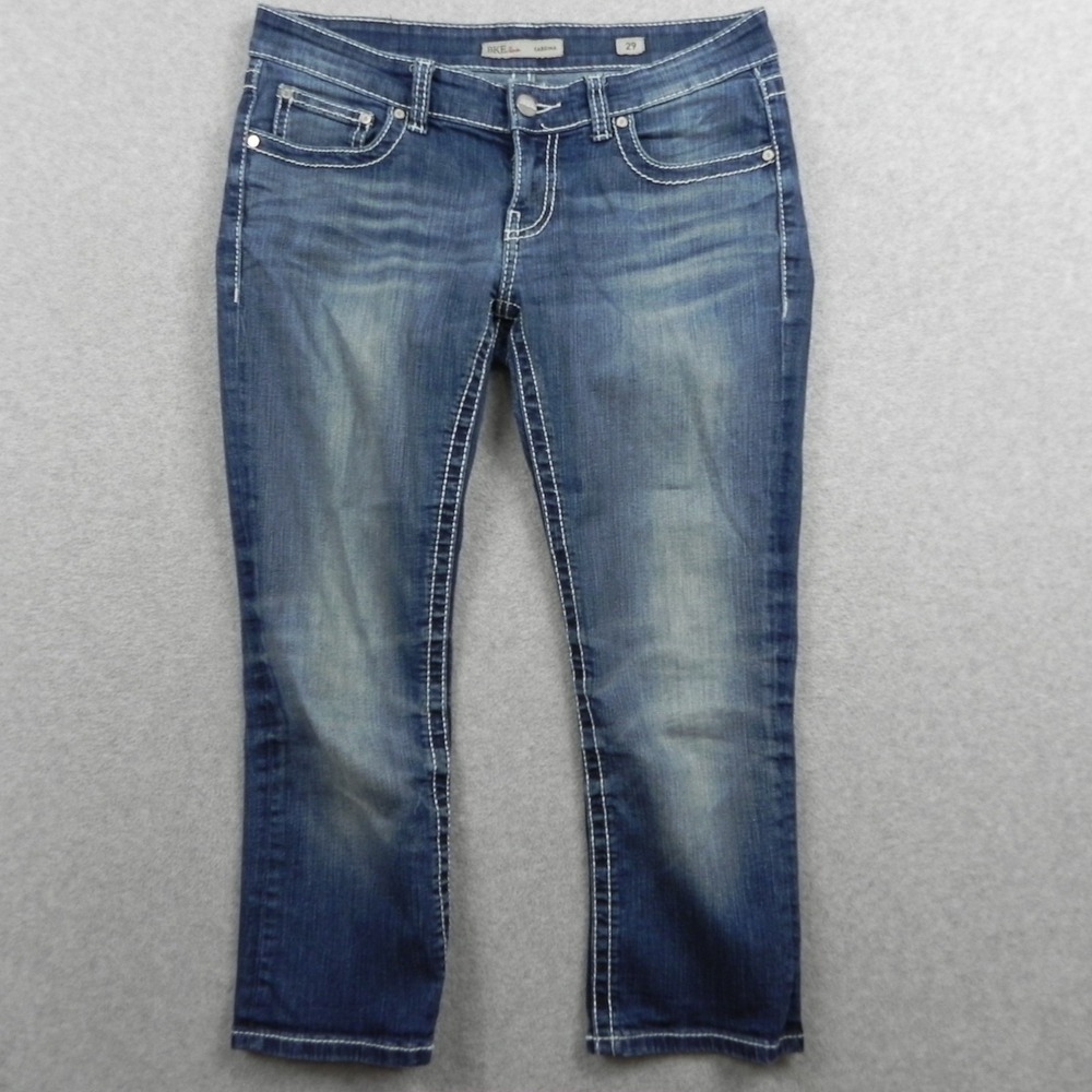 BKE Buckle Jeans Womens 29 Sabrina Cropped 5-Pocket‎ Stretch Flex Denim Blue